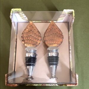 Elegant Brown and Silver Wine Stoppers